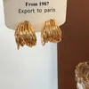 Novos Brincos Geométricos de Metal em Camadas Enrolados em Forma de C com Design Único de Nicho, Moda de Alto Padrão e Brincos Elegantes