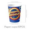 Set de Vajilla Desechable Temática de Sonic Más Vendido Transfronterizo: Vasos de Papel, Platos de Papel, Servilletas, Cubiertos, Set de Decoración de Cumpleaños