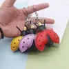Llavero Divertido y Creativo de Cuero de Insecto Mariquita Lindo Colgante de Bolso Mariquita de Siete Puntos Llavero