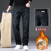 Jeans Gruesos Forrados de Lana de Cordero para Hombre 2026 Nuevos Pantalones Largos Rectos Sueltos Cálidos para Hombre