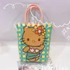 Bolsa Tejida Nueva de Fábrica Bolsa Cuadrada Pequeña Bolsa de Cesta de Plástico para Verduras Color Cesta Pequeña Coincidencia de Foto Bolsa de Playa Bolsa de Mujer