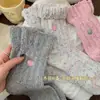 Calcetines Gruesos de Hilo de Encaje para Mujer, Calcetines de Media Pantorrilla con Bordado de Corazón para Otoño e Invierno, Calcetines Gruesos Cálidos de Hilo Estilo Japonés