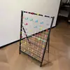 Estante de Malla de Hierro Portátil DIY para Montaje de Puesto, Estante de Exhibición de Kit de Materiales para Joyería