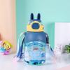 Taza de Plástico Nueva y Linda de Dibujos Animados con Popote, Vaso de Agua Creativo de Verano para Niños, Portátil para Exteriores, Resistente al Desgaste, a Prueba de Fugas, Vaso Práctico