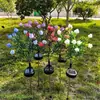 Lâmpada de Jardim Solar Gardenia Cruzada Flor Artificial LED Jardim de Pátio Lâmpada Decorativa para Gramado Luz Noturna Impermeável para Exterior