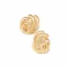 Pendientes de Botón Geométricos Exagerados de Aleación Hueca Diseño de Moda Retro Europeo y Americano Textura Tridimensional Pendientes Geométricos para Mujer Transfronterizos