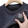 Prenda de Punto de Terciopelo de una Pieza Elegante Cuello Redondo para Hombre Cálida de Terciopelo Engrosada Suéter de Chenilla Camiseta Básica