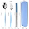 Acero Inoxidable Portátil Vajilla Cuchara Tenedor Palillos Portugal Juego de Tres Piezas Vajilla para Estudiantes Regalo Set para Exteriores