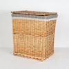 Cesto de roupa suja trançado cesto de roupa suja com tampa grande de rattan cesto de armazenamento de vime para roupa suja loja de panela quente balde de roupa suja atacado