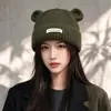 2026 Nuevo Estilo de Principios de Otoño Lindo Gorro Tejido con Decoración de Orejas para Viajes al Aire Libre Dulce Toma de Fotos Cómodo Gorro de Lana