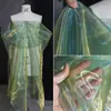 Tejido de organza de alta densidad de dos colores, malla degradada, brillo translúcido, caída, falda esponjosa, tejido para diseñador de ropa