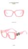 Gafas de Sol de Caja para Mujer Europeas y Americanas Moda Color Laca Artesanía Adorno Gafas de Sol Retro Impresionantes Gafas Planas 8260