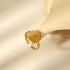 Yiwu Pequenas Mercadorias Estilo Simples Moda Joias Personalizadas Aço Inoxidável Banhado a Ouro 18K Anel Nicho Joias de Alta Qualidade