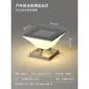 Luminária de Cabeça Solar para Coluna em Aço Inoxidável, Lâmpada de Jardim à Prova d'Água para Exterior, Lâmpada Elétrica para Coluna de Portão de Vila de Jardim, Lâmpada de Cerca