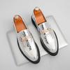 Zapatos de Cuero Formales de Negocios Nuevos Brogue Casual Mocasines Borlas Slip-On Zapatos de Cuero Británicos de Punta