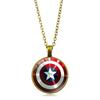 Collar con gemas del tiempo y escudo del Capitán América, joyería europea y americana para mujer, colgante de cristal de moda para hombre y mujer, cadena de clavícula, joyería
