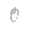 Anillo Abierto de Diamantes Completos Ri de Oro de 18K Chapado en Cobre Retro Personalizado para Mujer Moda Elegante Moda Nariz de Cerdo Anillo de Comida