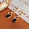 Brincos de zircônia preta estilo legal doce gota d'água moda leve luxo elegante brincos nicho distinto requintado estilo frio fivela de orelha