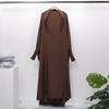 Comércio Exterior Transfronteiriço Ebay Aliexpress Vestido Grande Estilo Solto Cor Sólida com Lenço de Cabeça, Estilo Artístico, Estilo Étnico