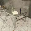 Mesa Dobrável de Aço Inoxidável para Uso Doméstico, Montagem de Barraca ao Ar Livre, Barraca de Feira Noturna Comercial, Mesa Quadrada Pequena, Mesa de Jantar Simples, Metal