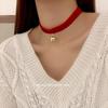 Otoño e Invierno Collar Blanco Esponjoso Navidad Lindo Lazo Campana Gargantilla Felpa Hada Cadena Clavícula