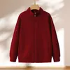 Sudadera con cuello alto de punto gofre para hombre, 450 g de grosor, color liso, chaqueta con cremallera, marca de moda otoño e invierno, personalizable, venta al por mayor de fábrica