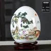 Juego de Tres Adornos Cerámicos de Jingdezhen para Entrada de Sala, Florero, Plato de Exhibición para Oficina, Fabricante Estilo Chino