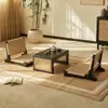 Cadeira de chá japonesa assento de tatami de vime e cadeira de sala cadeira sem pernas para bay window cadeira baixa de varanda cadeira com encosto cadeira preguiçosa