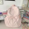 Mochila Escolar Simple Tesoro Niña Casual Lazo Mochila Estilo Coreano Versátil Estudiantes de Primaria y Secundaria Mochila de Alto Valor