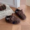 Tênis Retrô Versátil Forrest Gump para Meninas Estilo Outono para Meninos Velcro Solado Macio Antiderrapante Calçados Infantis Kids Tênis Esportivo Color Block