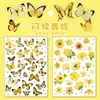 Pegatinas Decorativas de Mariposa Estéreo Retro Pegatinas Lindas Coloridas Rosa y Blanco Material para Manual de Bolsillo Retro DIY