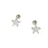 Pendientes de botón de estrella de cinco puntas con incrustaciones de diamante de plata de ley S925 Ou Ni Han para mujer Moda de alta gama Estilo Ins Tachuelas de hueso de oreja de estrella de circón