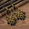 Pendientes de cuentas hechas a mano con forma de gota de agua transfronterizos Pendientes largos de borla Bohemia Joyería exagerada personalizada para fotos de viaje