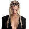 Accesorios de moda europeos y americanos exagerados personalidad borla banda para el cabello transfronterizo nueva tendencia pedrería tocado cadena para el cabello femenina