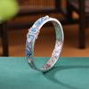 Pulsera de plata de ley Yilu S925 chapada en oro con hoja de bambú y jade hetiano, nueva pulsera elegante de plata estilo retro chino