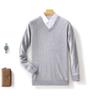 Otoño e Invierno nuevo suéter de lana pura para hombre cuello en V negocios básico versátil suéter holgado casual suéter de cachemira