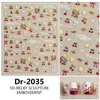 Pegatinas de arte para uñas Redanco5D en relieve, con diseños de moda como plata triturada, gelatina, cerezas y limones, para teléfonos y uñas, Dr2035