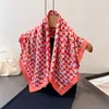 Pañuelo Cuadrado de Algodón Puro con Estampado Cuadrado para el Trayecto Diario, Pañuelo de Seda de Alta Gama, Pañuelo para la Cabeza, Chal, Bufanda para el Cuello, Bufanda Profesional para el Cuello de Mujer, Bufanda
