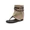 Sandálias Chinelo 2026 Novo Estilo para Uso ao Ar Livre, Botas Curtas Vazadas de Solado Grosso de Verão, Sandálias Chinelo, Botas de Calça Estilo Britânico, Estilo Romano