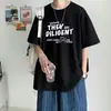 Camiseta de Verano de Manga Corta y Media Talla Grande Top Estudiante Marca de Moda Nuevo Holgado Combinable Casual para Hombre