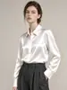 Camisa de seda feminina 2026 novo top de primavera, camisa respirável de alta qualidade, camisa de manga longa de seda de amoreira 19 momme para o trabalho