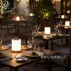 Luz de Noche LED Controlada por Tacto con Textura de Madera, Siete Colores Cambiantes, Alimentada por Batería, Lámpara de Mesa, Luz Portátil para Exteriores, Camping, Suministro Transfronterizo