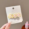 Grampo de cabelo elegante com bolinhas estilo coreano para franja, presilha lateral floral de luxo leve, acessório de cabelo tipo bobby pin
