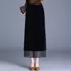 Saia slim, de alta qualidade, com fenda na barra, justa ao corpo, corte reto, adequada para o trabalho, saia midi elegante, nova coleção Outono 2026, saia moderna de comprimento médio