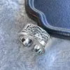 Anillo para Hombres Mayores Apertura Ajustable Estilo de Corte para Mujeres Diseño Retro de Nicho Marca de Moda Anillo de Estilo Frío Dedo Índice