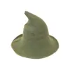 Chapéu de Mago de Lã Chapéu Popular de Halloween da Amazon Europeu e Americano Transfronteiriço Pontudo de Aba Larga Chapéu de Coco Tricotado Chapéu de Bruxa