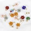 Colgante de cuentas de cristal de flor de cristal de acero inoxidable, adecuado para la producción de joyas de colgantes, aretes, collares, pulseras.