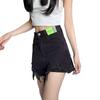 Calça Jeans Stretch Cintura Alta Slimming Calça Preta Shorts Justos Retos Perna Larga Calças Quentes Femininas Verão 2024 Novo