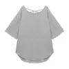 Camiseta sexy de manga corta sin espalda de Modal de 260 g para mujer, nuevo estilo informal perezoso de verano 2024