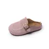 Mocasines de terciopelo estilo coreano para niñas con diseño de punta cerrada, adecuados para usar al aire libre, Nuevos de Primavera 2026 Zapatos perezosos tipo Birkenstock de suela suave sin cordones